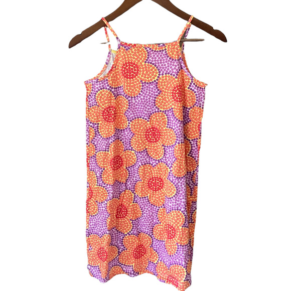 Hanna Andersson Orange and Purple Floral Sleeveless Dress Size 140 NWT - Picture 2 of 3